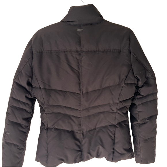 Calvin Klein Women's XS Black Puffer Coat Short Zipper Snap Closure Faux Fur - Picture 2 of 14